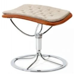 Jetson 66 Fotpall Väv Och Läder Konjak