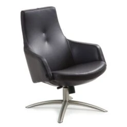 Joy Snurrfåtölj Läder Svart