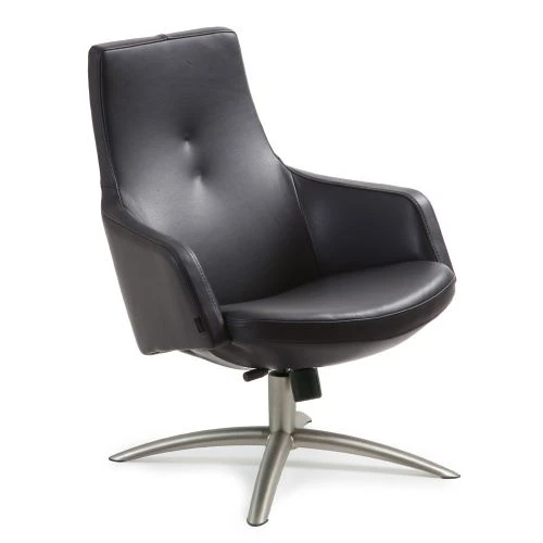 Joy Snurrfåtölj Läder Svart 2 Joy Snurrfåtölj Läder Svart