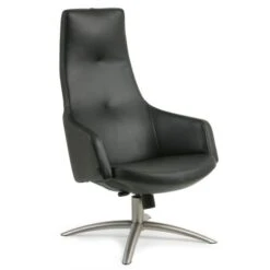 Joy Snurrfåtölj Hög Läder Svart