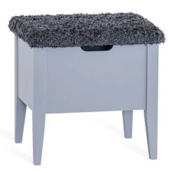 Klinte Bänk Mdf Grålack Fårpälsöverdrag 45 Cm