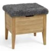 Klinte Bänk Mdf Oljad Ek Fårpälsöverdrag 45 Cm