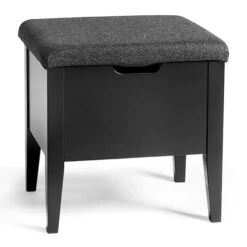 Klinte Bänk Mdf Svartlack Nojus Ulltyg 45 Cm