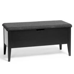 Klinte Bänk Mdf Svartlack Nojus Ulltyg 90 Cm