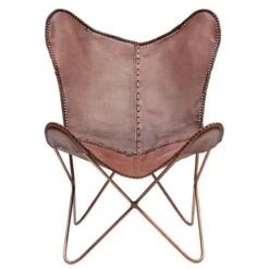 Melissa Fladdermusfåtölj Skinn Brun