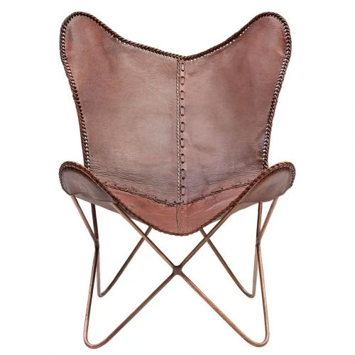 Melissa Fladdermusfåtölj Skinn Brun 3 Melissa Fladdermusfåtölj Skinn Brun