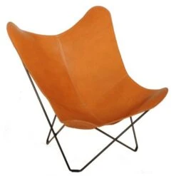 Fladdermus Fåtölj Läder Konjak