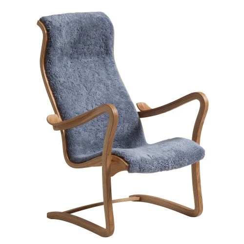 Patronen Fåtölj Med Pall Fårskinn Grå 4 Patronen Fåtölj Med Pall Fårskinn Grå - Bild 2